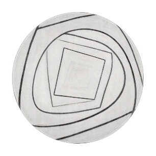 Schwarz Weiße Spirale Quadrat Abstrakt Schneidebrett