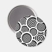 Schwarz-weiße Spiralen-Vektormuster Magnet (Vorderseite/Rückseite)