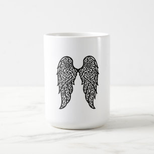 Schwarz Weiße Spitze Erzengel Flügel – Elegant Eng Kaffeetasse
