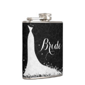 Schwarz-weiße Spitzen-Braut Flachmann (Rechts)