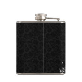 Schwarz-weiße Spitzen-Braut Flachmann (Rückseite)