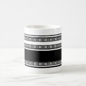 Schwarz-weiße Spitzenflechte und horizontale Strei Kaffeetasse (Mittel)