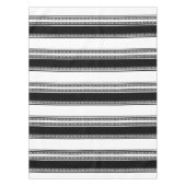 Schwarz-weiße Spitzenflechte und horizontale Strei Tischdecke (Vorderseite)