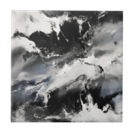 Schwarz-weiße Splashes Marbour Stones Keramik Tile Fliese (Vorderseite)