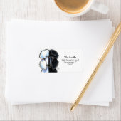 Schwarz-weiße Standard Poodles Große Adressaufkleber (Insitu)