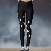 Schwarz-weiße Sterne Leggings