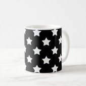 Schwarz-weiße Sternenmuster dekorativ Kaffeetasse (VorderseiteRechts)
