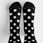 Schwarz-weiße Sternenmuster dekorativ Socken (Oben)