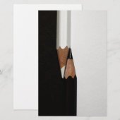 Schwarz-weiße Stifte Briefpapier (Vorne/Hinten)