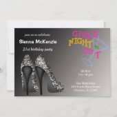 Schwarz-weiße Stilettos Geburtstag Einladung (Vorderseite)