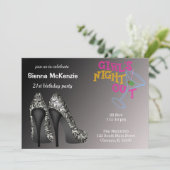 Schwarz-weiße Stilettos Geburtstag Einladung (Stehend Vorderseite)