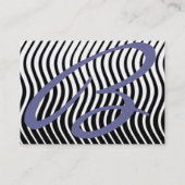 SCHWARZ-WEISSE STILWELLEN, BLUE GEMSTONE MONOGRAM VISITENKARTE (Rückseite)