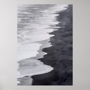 Schwarz-weiße Strandlandschaft Poster