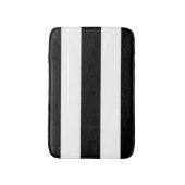 Schwarz-weiße Streifen Badematte (Vorderseite Vertikal)