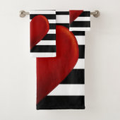 Schwarz-weiße Streifen Badhandtuch Set (Insitu)