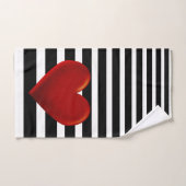 Schwarz-weiße Streifen Badhandtuch Set (Handtuch)