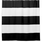 Schwarz-weiße Streifen Duschvorhang (Vorderseite)