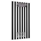 Schwarz-weiße Streifen Elegante Glam Personalisier Klemmbrett (Rechts)