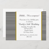 Schwarz-weiße Streifen-erwachsene Einladung (Vorne/Hinten)