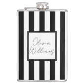 Schwarz-weiße Streifen Flachmann (Vorderseite)