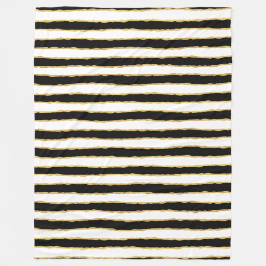 Schwarz-weiße Streifen Fleecedecke (Vorderseite)