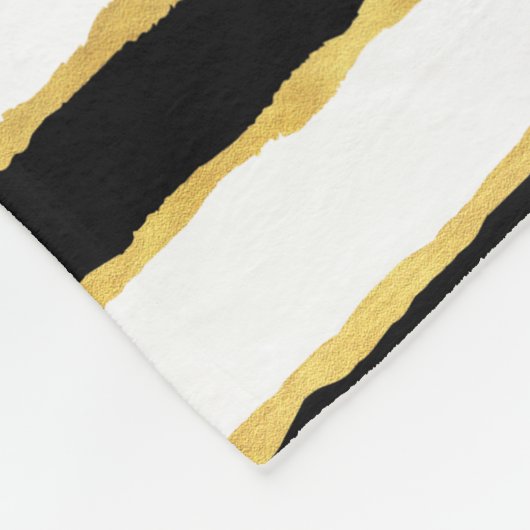 Schwarz-weiße Streifen Fleecedecke (Ecke)