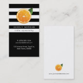 Schwarz-weiße Streifen für Orange-Mandarinen Visitenkarte (Vorne/Hinten)