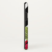 Schwarz-weiße Streifen Gelbe Blumen Case-Mate iPhone Hülle (Hinten/Rechts)