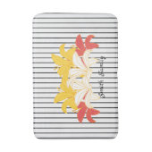 Schwarz-weiße Streifen Gelborange Lilie Badematte (Vorderseite Vertikal)