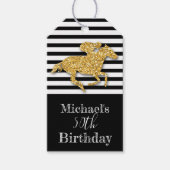 Schwarz-weiße Streifen Geschenkanhänger (Vorderseite)