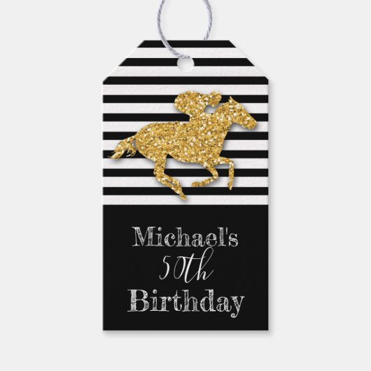 Schwarz-weiße Streifen Geschenkanhänger (Vorderseite)