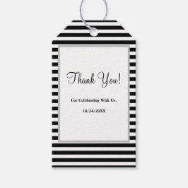 Schwarz/Weiße Streifen - Geschenketiketten Geschenkanhänger