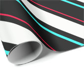 Schwarz-weiße Streifen Geschenkpapier (Rolleneckpunkt)