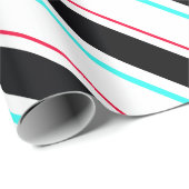 Schwarz-weiße Streifen Geschenkpapier (Rolleneckpunkt)