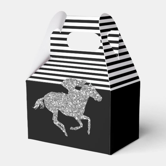 Schwarz-weiße Streifen Geschenkschachtel (Vorderseite)