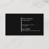 Schwarz-weiße Streifen Gold Foil Circle Business C Visitenkarte (Rückseite)