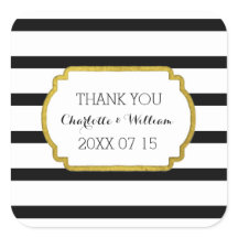 Schwarz-weiße Streifen Gold Gastgeschenk Hochzeit 
