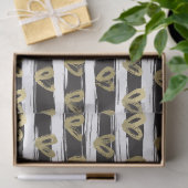 Schwarz-weiße Streifen Gold Hearts Seidenpapier (Geschenk)