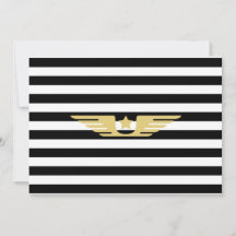 Schwarz-weiße Streifen & goldener Stern & Pilotenf