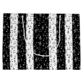 Schwarz-weiße Streifen große Geschenktasche Große Geschenktüte (Rückseite)