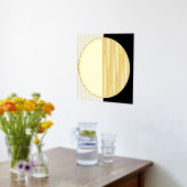 Schwarz-weiße Streifen Halbkreise Fusion Art Gold Foliendrucke (Ablage(Küche))