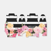 Schwarz-weiße Streifen Hochzeit mit Wasserfarben Geschenkschachtel (Ungefaltet)