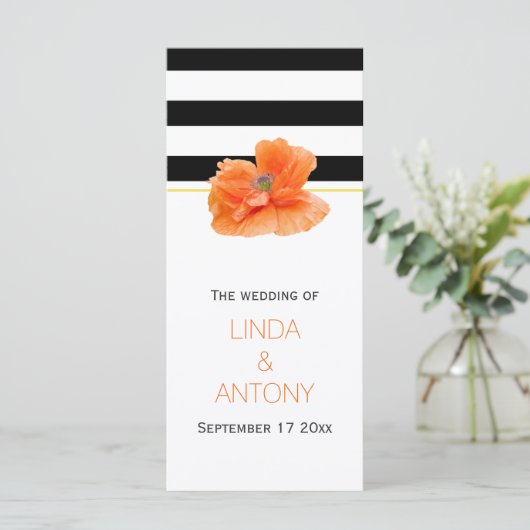 Schwarz-weiße Streifen, Hochzeitsprogramm für Kora Programm (Stehend Vorderseite)