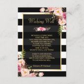 Schwarz-weiße Streifen | Hochzeitswünsche Begleitkarte (Vorderseite)