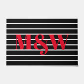 Schwarz-weiße Streifen in Chic Fußmatte (Vorderseite)