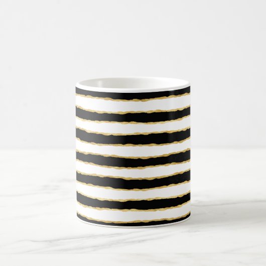 Schwarz-weiße Streifen Kaffeetasse (Mittel)