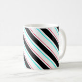 Schwarz-weiße Streifen Kaffeetasse (VorderseiteRechts)