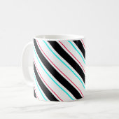 Schwarz-weiße Streifen Kaffeetasse (Vorderseite Links)