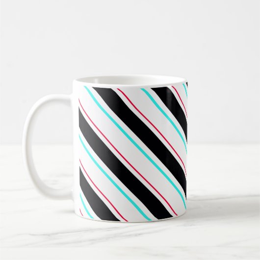 Schwarz-weiße Streifen Kaffeetasse (Links)