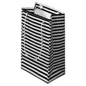 schwarz-weiße Streifen Kleine Geschenktüte (Vorderseite Schrägansicht)